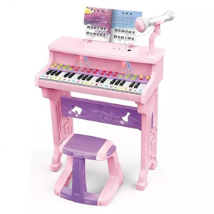 اسباب بازی آموزشی ست پیانو الکترونیکی با صندلی و میکروفون Electronic organ مدل 8818206-اسباب بازی